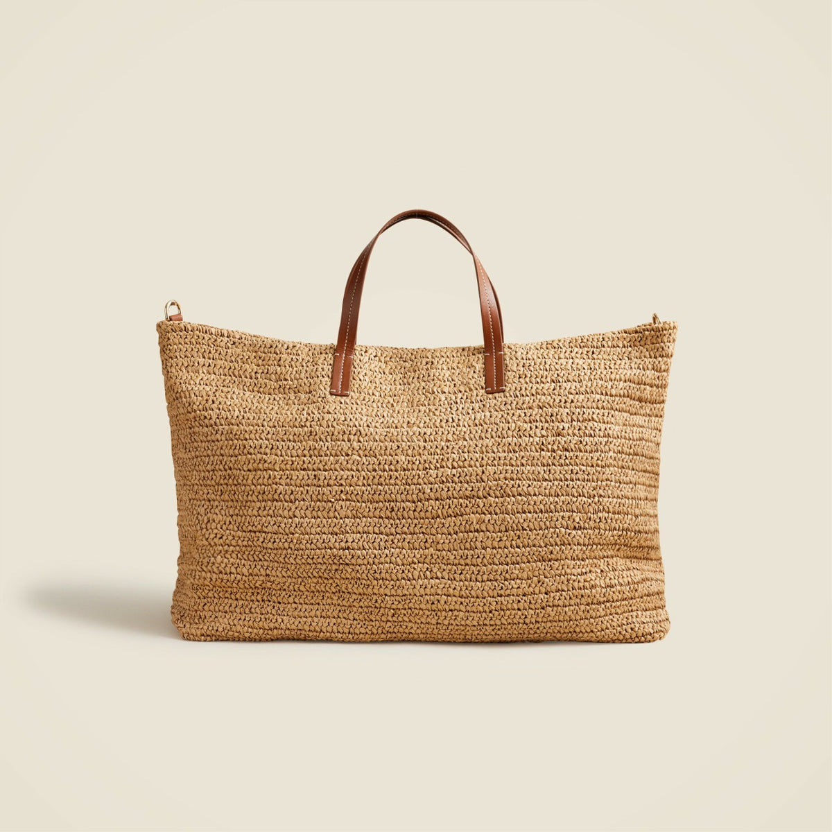 Women Palma overnight tote in handknotted straw and leather - J.Crew