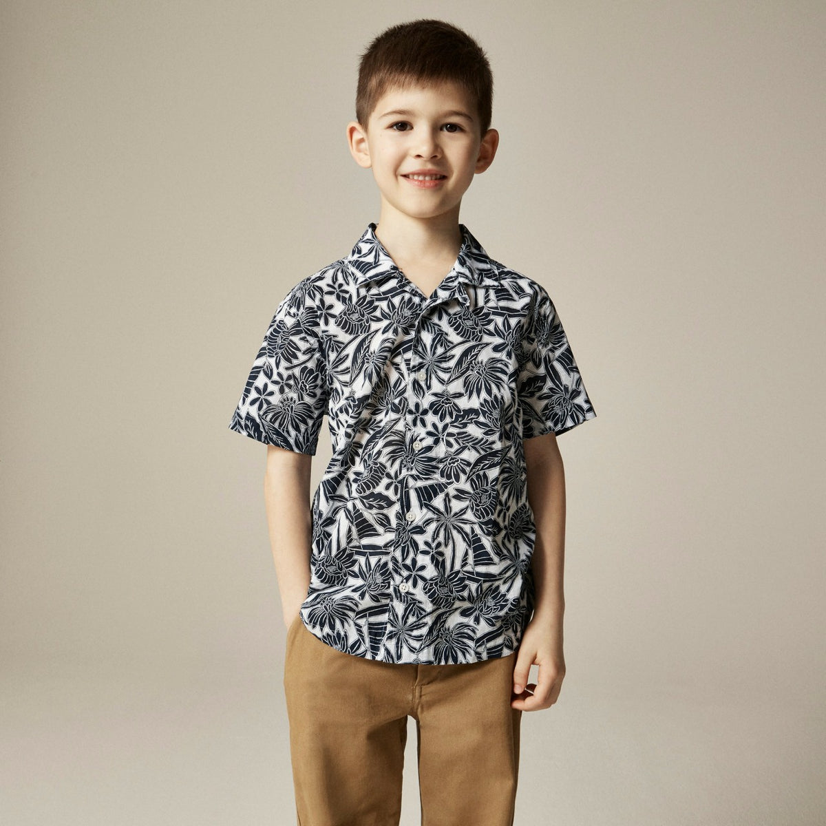 Kids Kids' short-sleeve camp shirt in prints - J.Crew