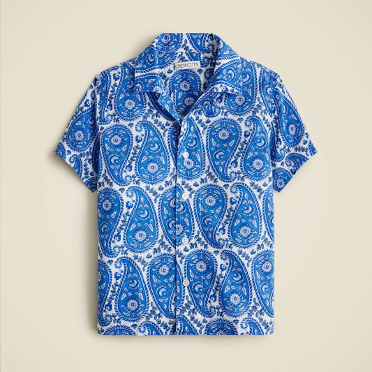 Kids Kids' short-sleeve camp shirt in prints - J.Crew