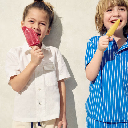 Kids Kids' short-sleeve camp shirt in linen-cotton blend - J.Crew