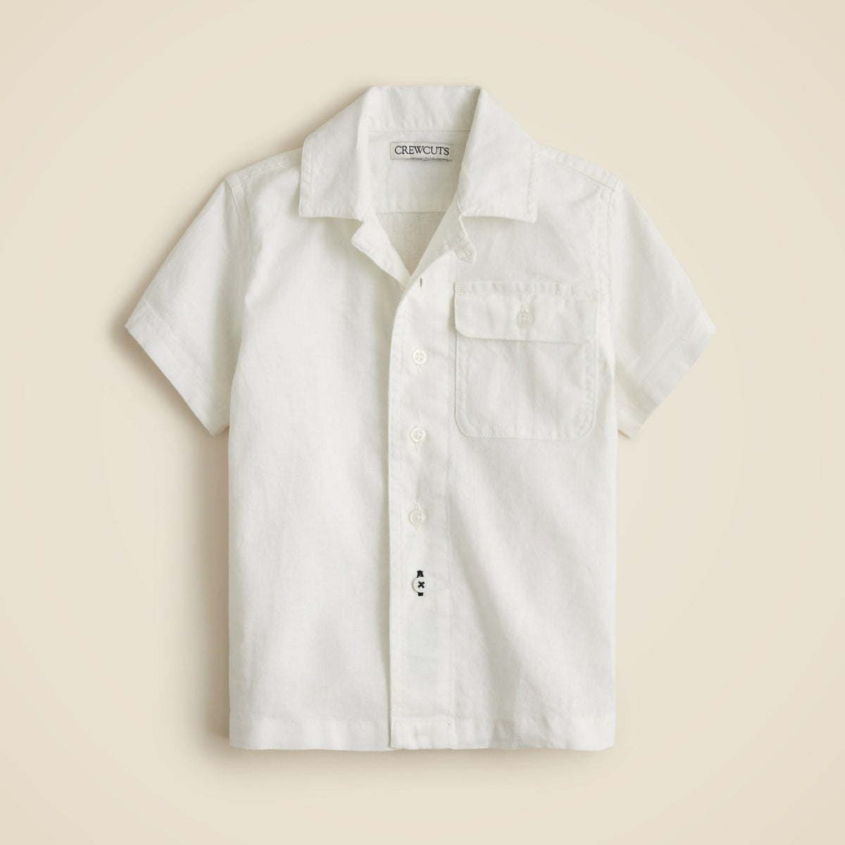 Kids Kids' short-sleeve camp shirt in linen-cotton blend - J.Crew