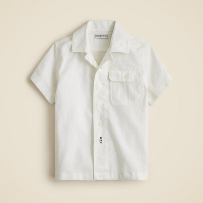 Kids Kids' short-sleeve camp shirt in linen-cotton blend - J.Crew