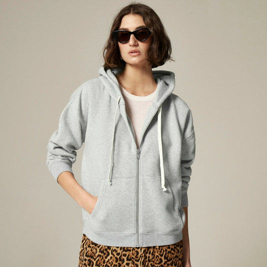 Women New heritage fleece zip-up hoodie - J.Crew
