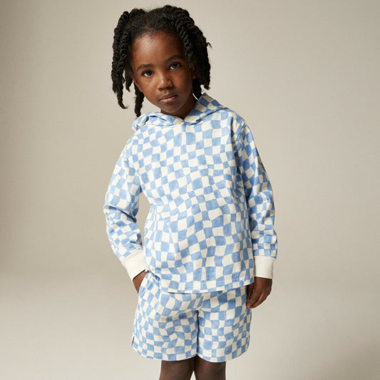 Kids Kids' lightweight cotton hoodie in checkerboard - J.Crew