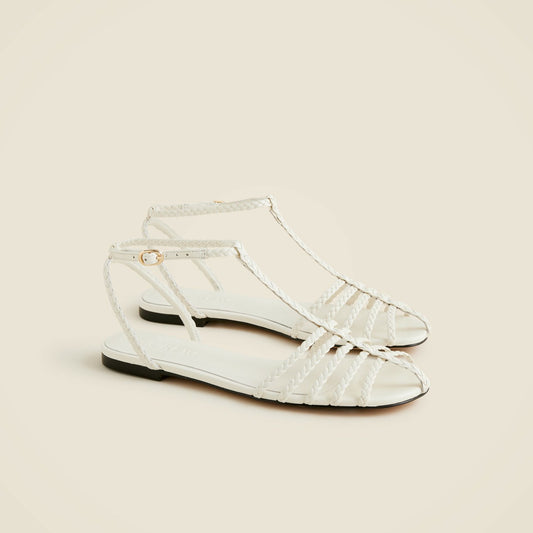 Women Braided cage-toe sandals in leather - J.Crew