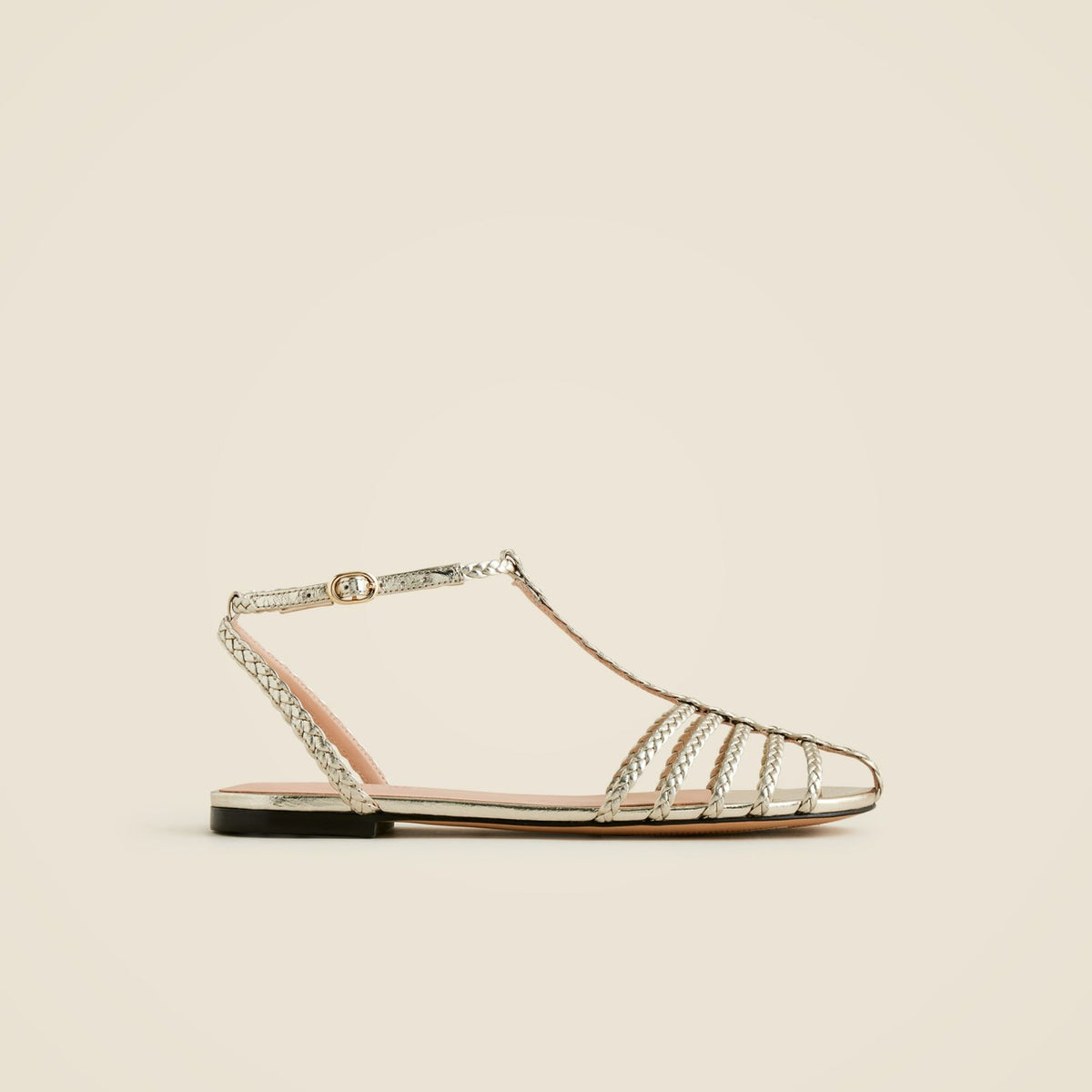 Women Braided cage-toe sandals in metallic leather - J.Crew