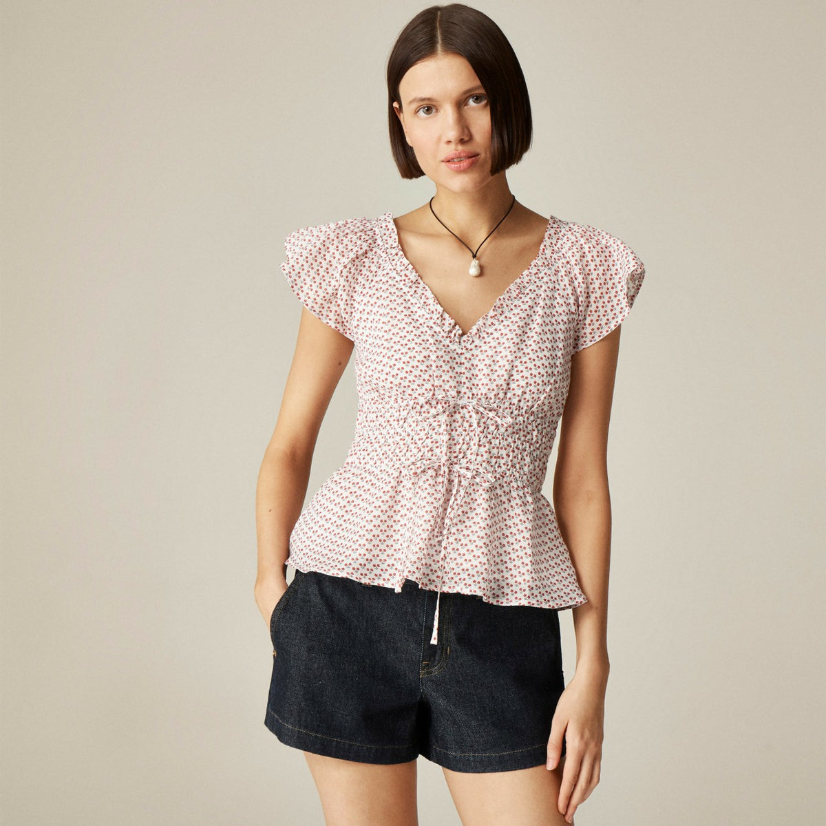 Women Palermo top in ramie - J.Crew
