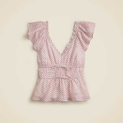 Women Palermo top in ramie - J.Crew