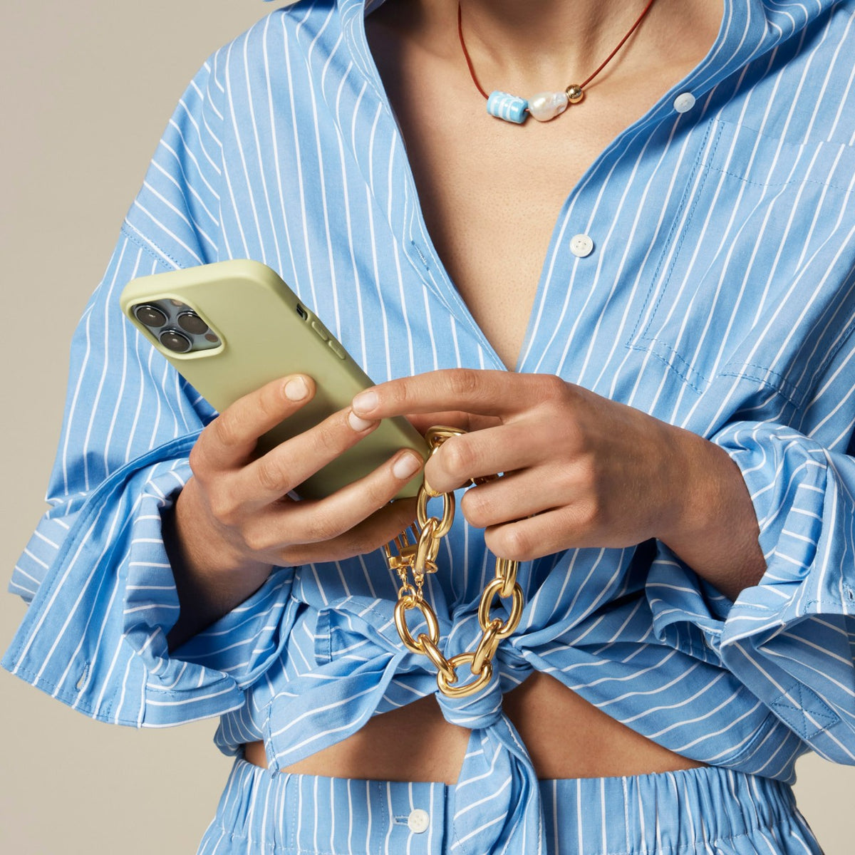 Women Metallic link phone chain - J.Crew