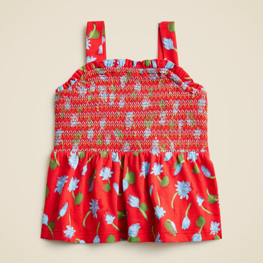 Kids Girls' smocked tank top in broken-in jersey - J.Crew
