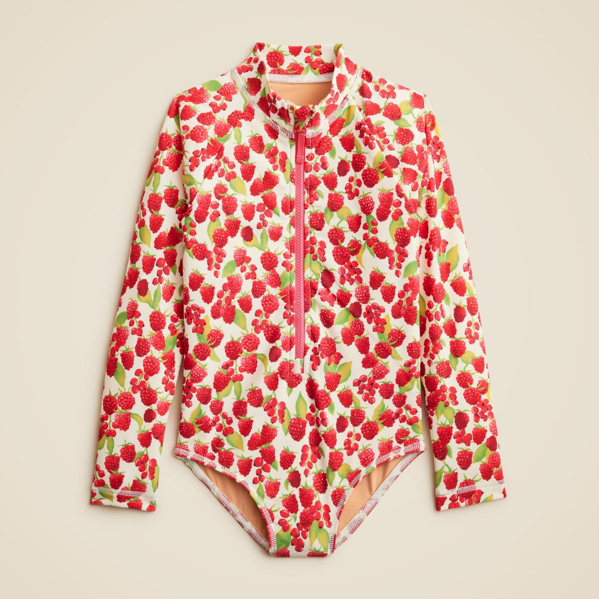 Kids Girls' zip-up rash guard one-piece swimsuit with UPF 50+ fabric - J.Crew