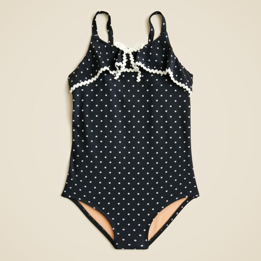 Kids Girls' rickrack one-piece swimsuit with UPF 50+ - J.Crew