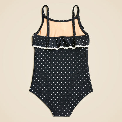 Kids Girls' rickrack one-piece swimsuit with UPF 50+ - J.Crew