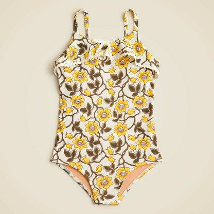 Kids Girls' rickrack one-piece swimsuit with UPF 50+ - J.Crew