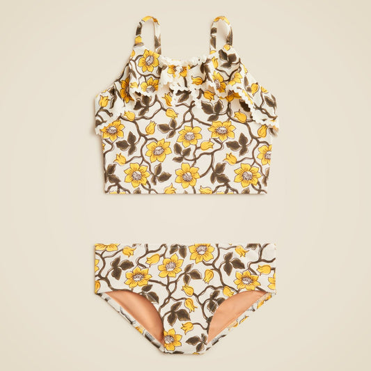 Kids Girls' rickrack two-piece swimsuit with UPF 50+ - J.Crew