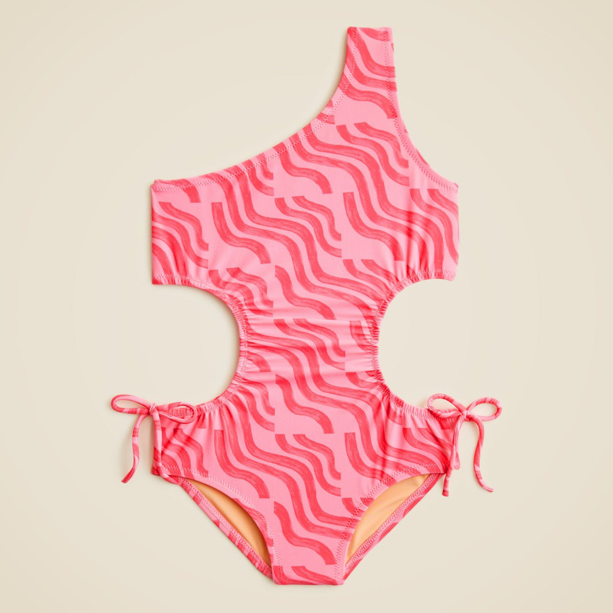 Kids Girls' one-shoulder cutout one-piece swimsuit with UPF 50+ - J.Crew