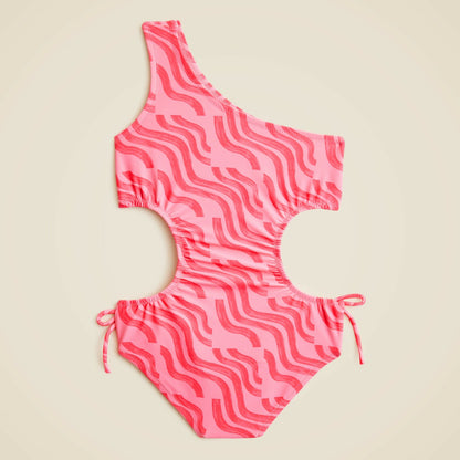 Kids Girls' one-shoulder cutout one-piece swimsuit with UPF 50+ - J.Crew
