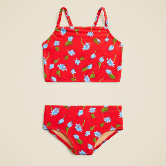 Kids Girls' ruched-strap two-piece swimsuit with UPF 50+ - J.Crew