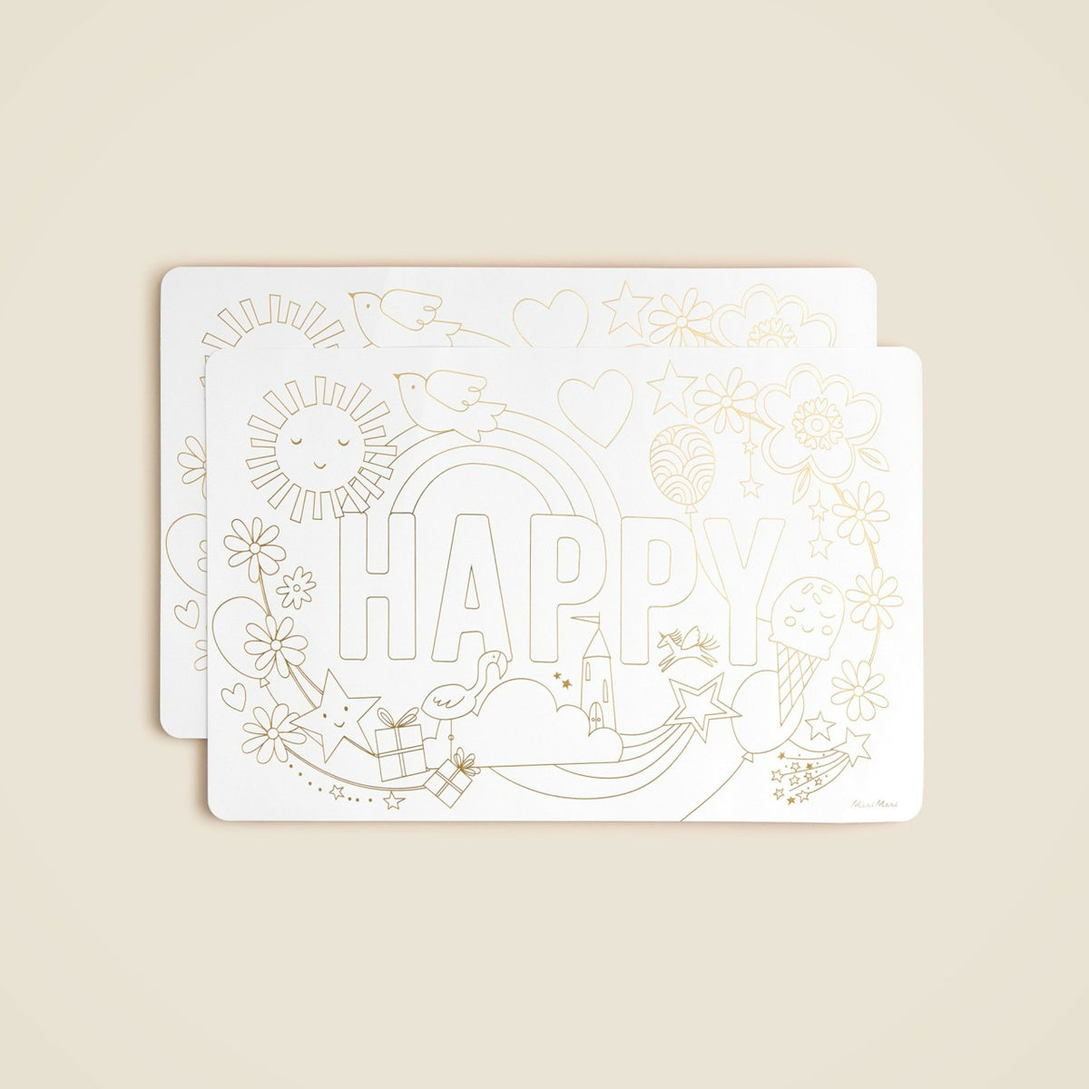 Kids Meri Meri&trade; happy icons coloring place mats eight-pack - J.Crew