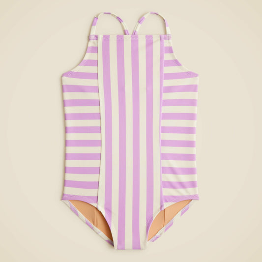 Kids Girls' paneled one-piece swimsuit with UPF 50+ - J.Crew