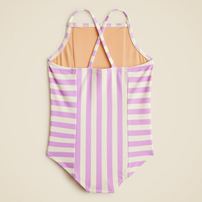 Kids Girls' paneled one-piece swimsuit with UPF 50+ - J.Crew