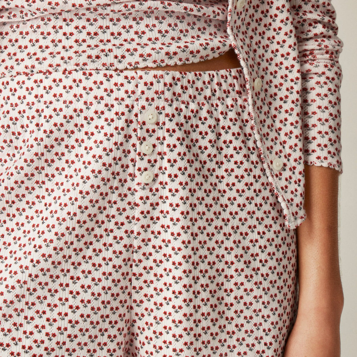 Women Pointelle short in ditsy floral - J.Crew
