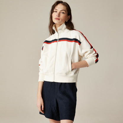 Women Terry full-zip track jacket - J.Crew
