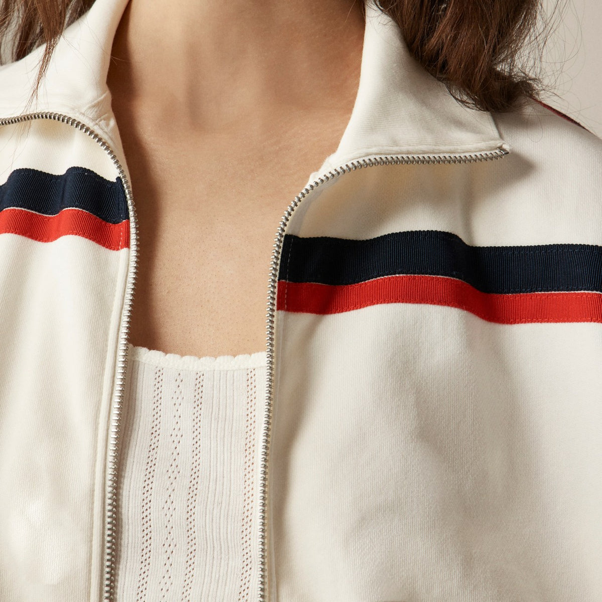 Women Terry full-zip track jacket - J.Crew