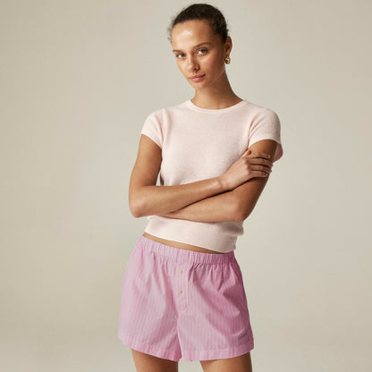 Women Cotton poplin boxer short in stripe - J.Crew