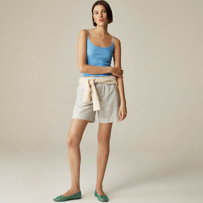 Women Cotton poplin long boxer short in stripe - J.Crew