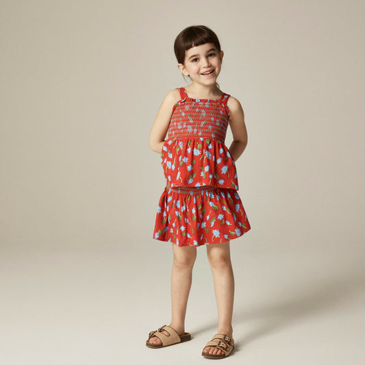 Kids Girls' smocked skort in broken-in-jersey - J.Crew