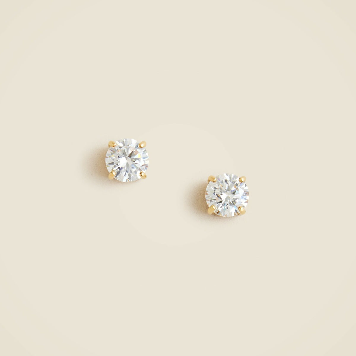 Women Gold vermeil cubic zirconia stud earrings - J.Crew