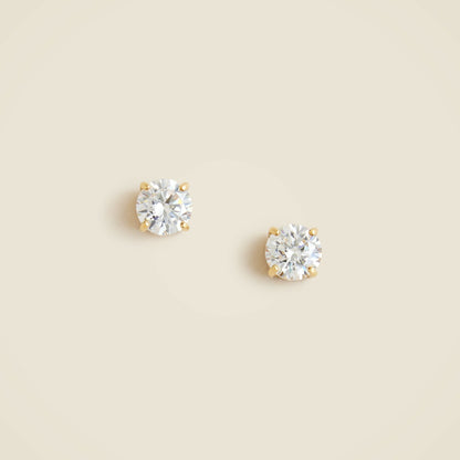 Women Gold vermeil cubic zirconia stud earrings - J.Crew