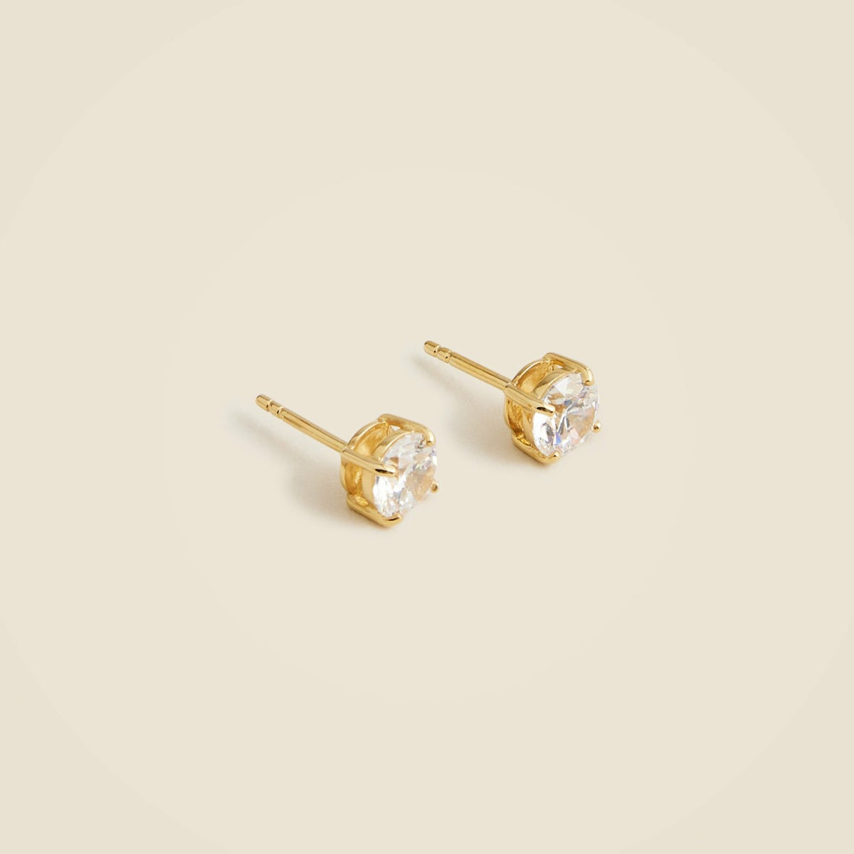 Women Gold vermeil cubic zirconia stud earrings - J.Crew