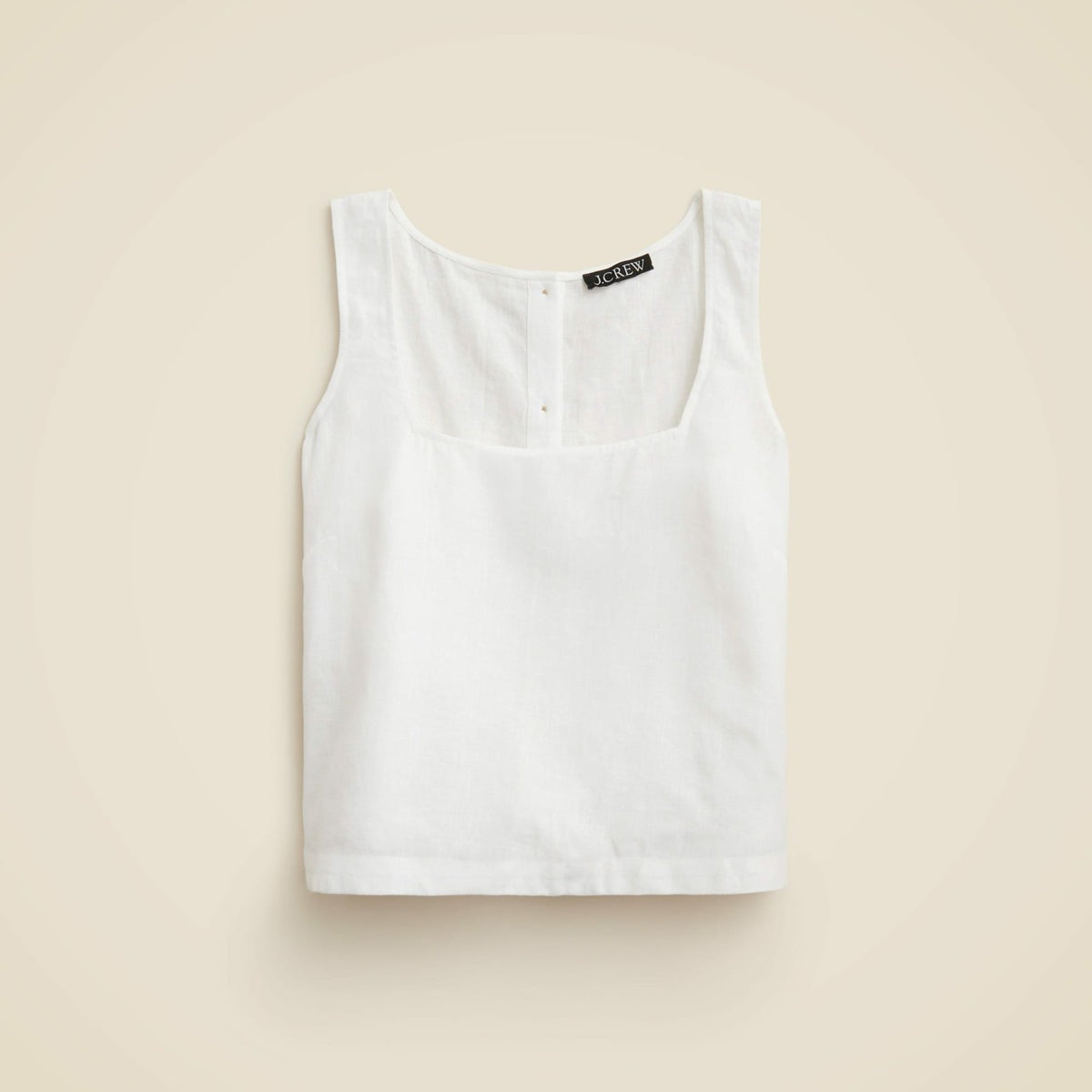 Women Squareneck button-back top in linen - J.Crew