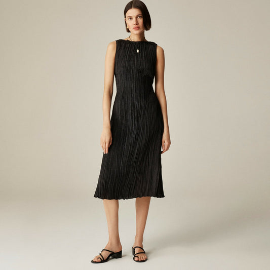 Women Crinkled high-neck sheath dress - J.Crew