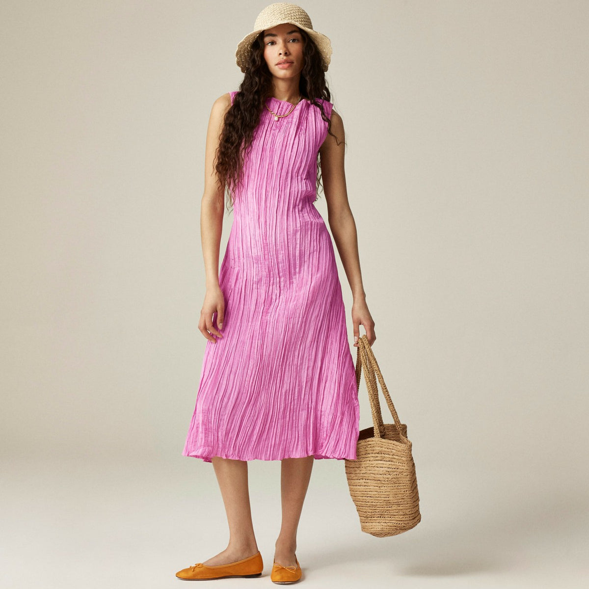 Women Crinkled high-neck sheath dress - J.Crew