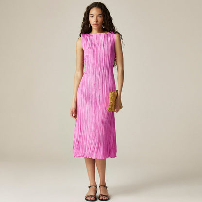 Women Crinkled high-neck sheath dress - J.Crew