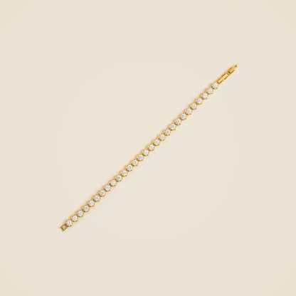 Women Hexagon cubic zirconia bezel-set tennis bracelet - J.Crew