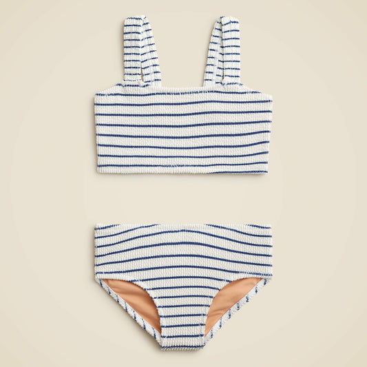 Kids Girls' smocked two-piece swimsuit with UPF 50+ fabric - J.Crew