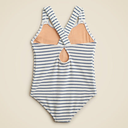 Kids Girls' smocked one-piece swimsuit with UPF 50+ fabric - J.Crew