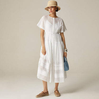 Women Pintuck shirtdress in cotton voile - J.Crew