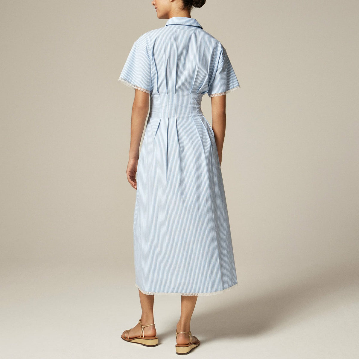 Women Wren lace-trim shirtdress in stripe - J.Crew
