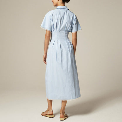 Women Wren lace-trim shirtdress in stripe - J.Crew