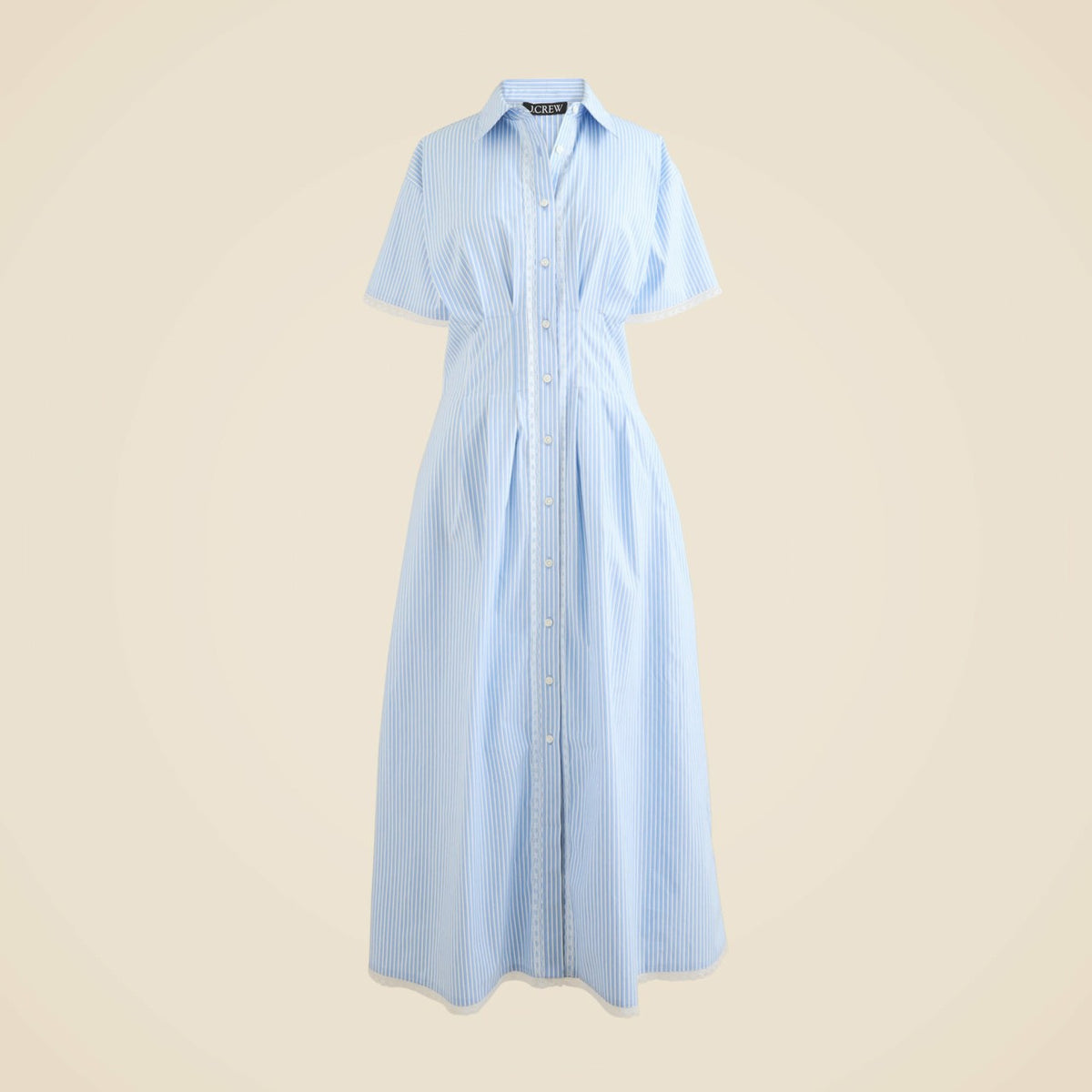 Women Wren lace-trim shirtdress in stripe - J.Crew