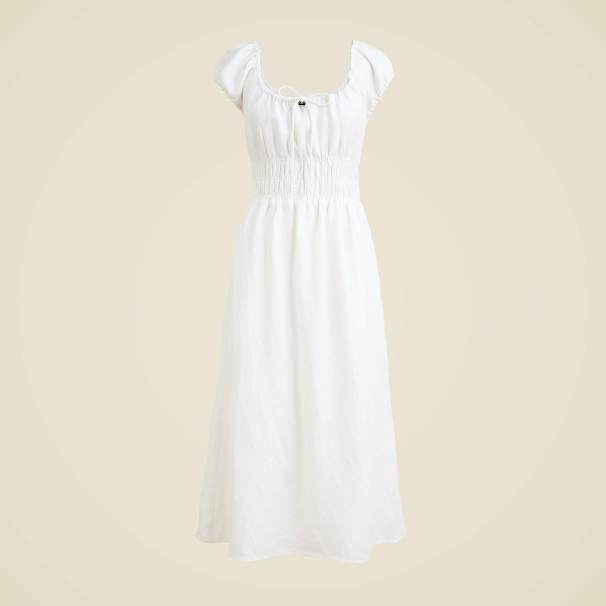 Women Cap-sleeve midi dress in linen - J.Crew