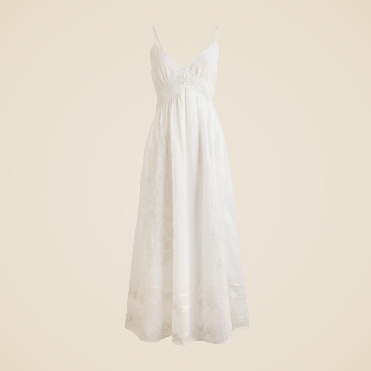 Women Embroidered midi dress in ramie - J.Crew