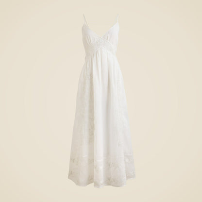 Women Embroidered midi dress in ramie - J.Crew