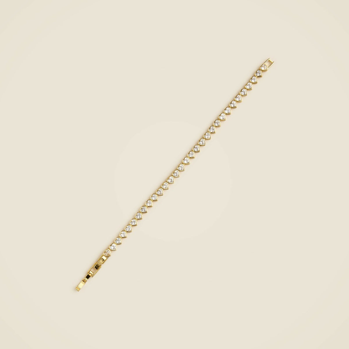 Women Heart cubic zirconia bezel-set tennis bracelet - J.Crew