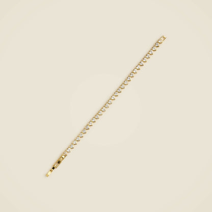 Women Heart cubic zirconia bezel-set tennis bracelet - J.Crew